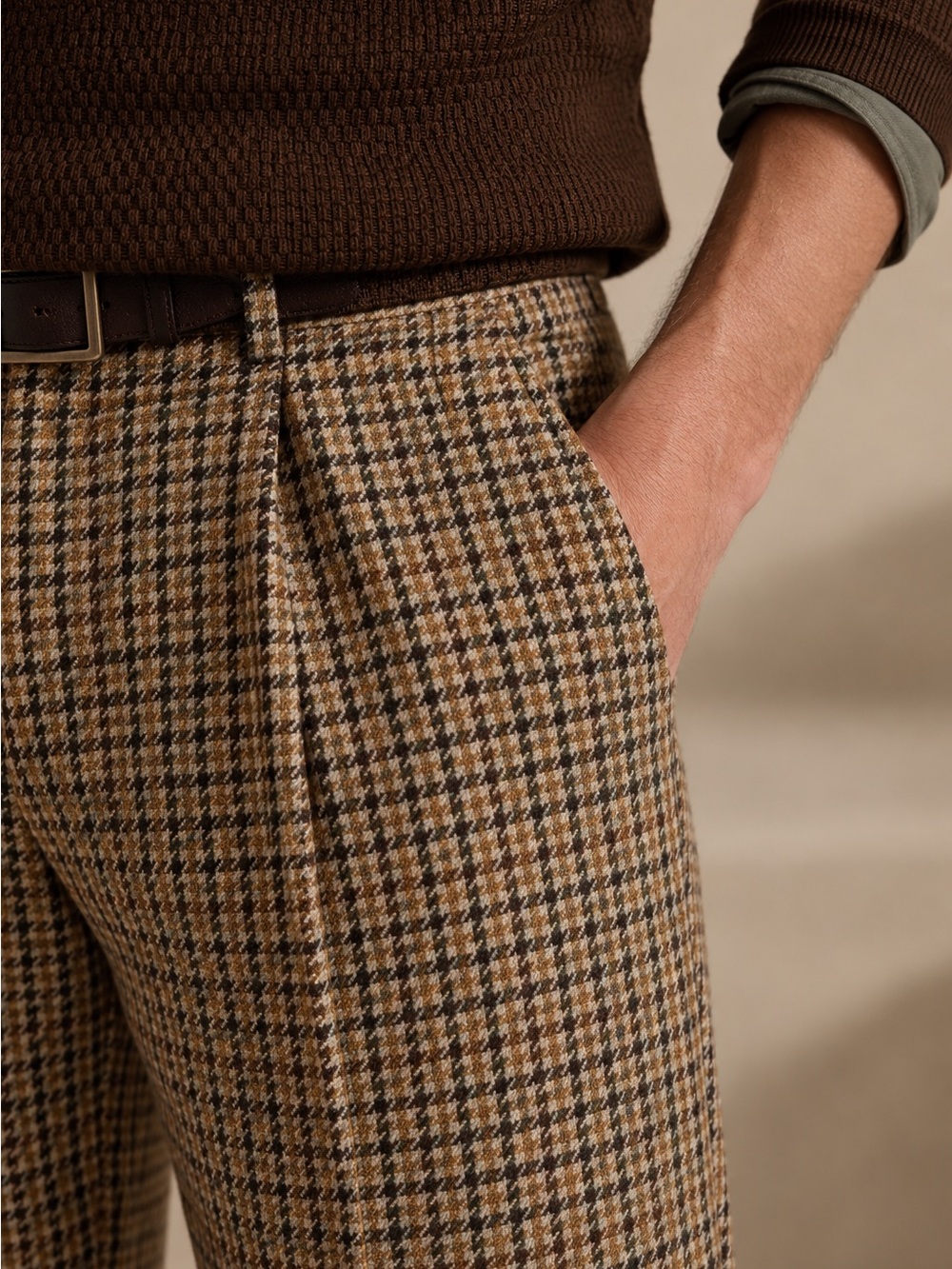 Banana Republic Derby Italian Wool Tweed Houndstooth Suit Pants